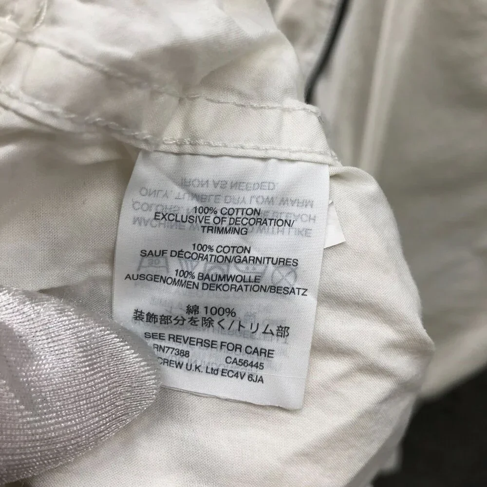 J. Crew Vintage Pajama Set Womens S White Cotton Long Sleeve Lightweight Button - Picture 14 of 14